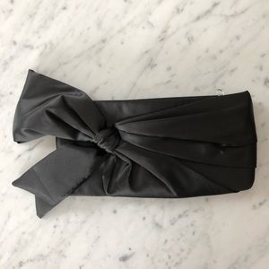 Black Satin Bow Clutch